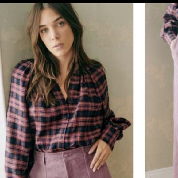 Sezane Damiano Trousers in Wisteria 100% Suede Sz 40 / US 8 - Picture 2 of 10